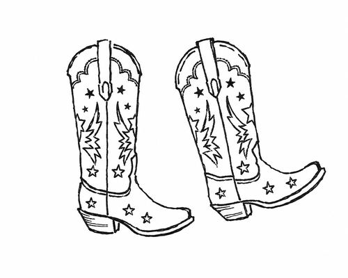 The boots from the Bride's Last Rodeo theme