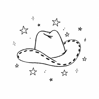 The hat from the Bride's Last Rodeo theme